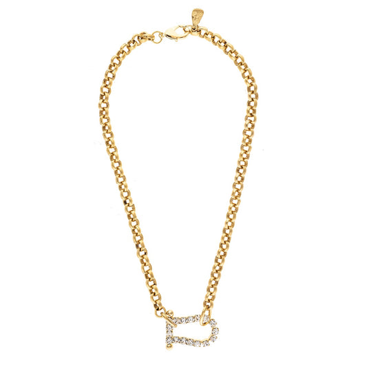 Gold chain necklace with a star-shaped pendant on a white background
