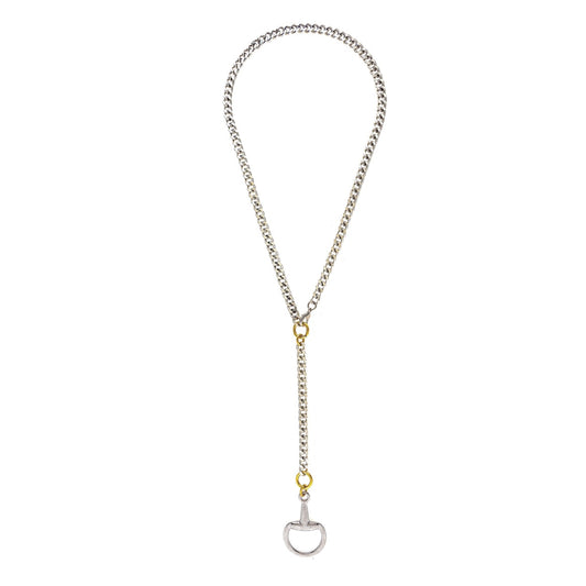 Metal chain with a clasp on a white background